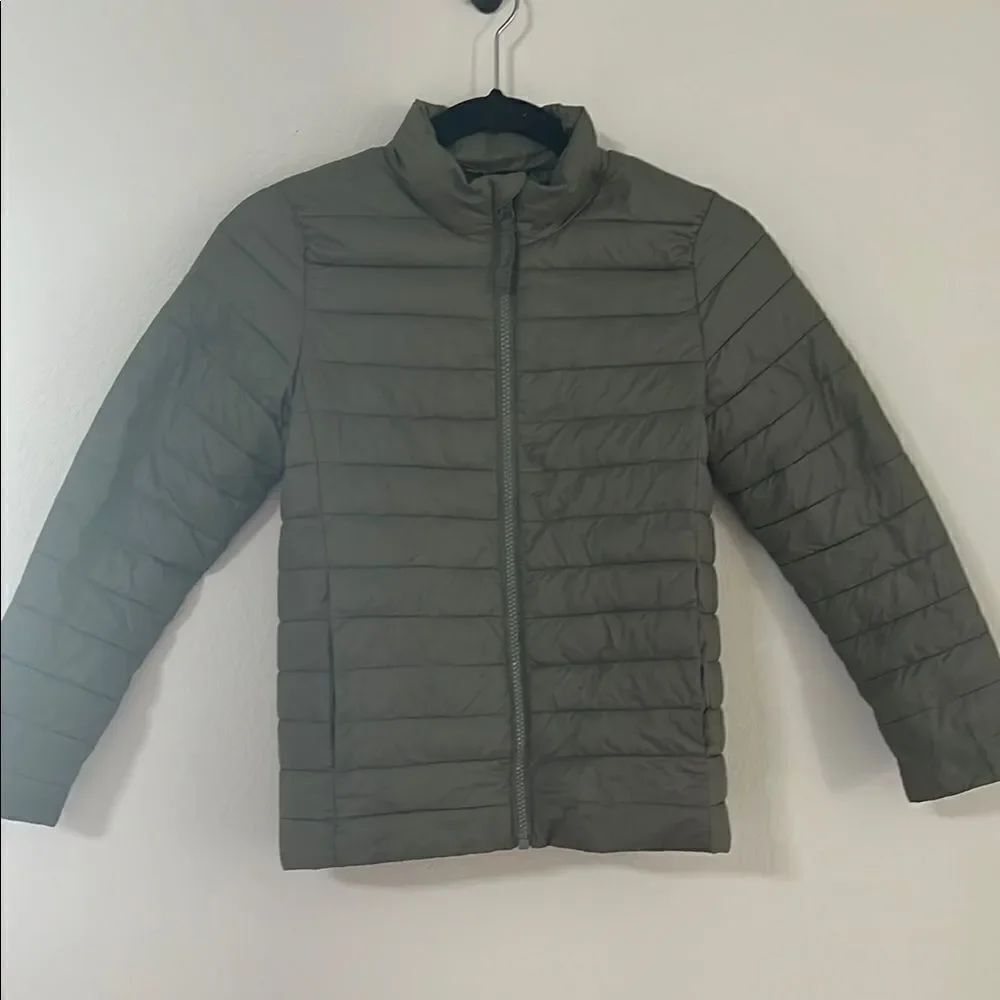 Lands End Kids Olive Green Puffer Winter windbreaker Jacket Youth Small/ 8